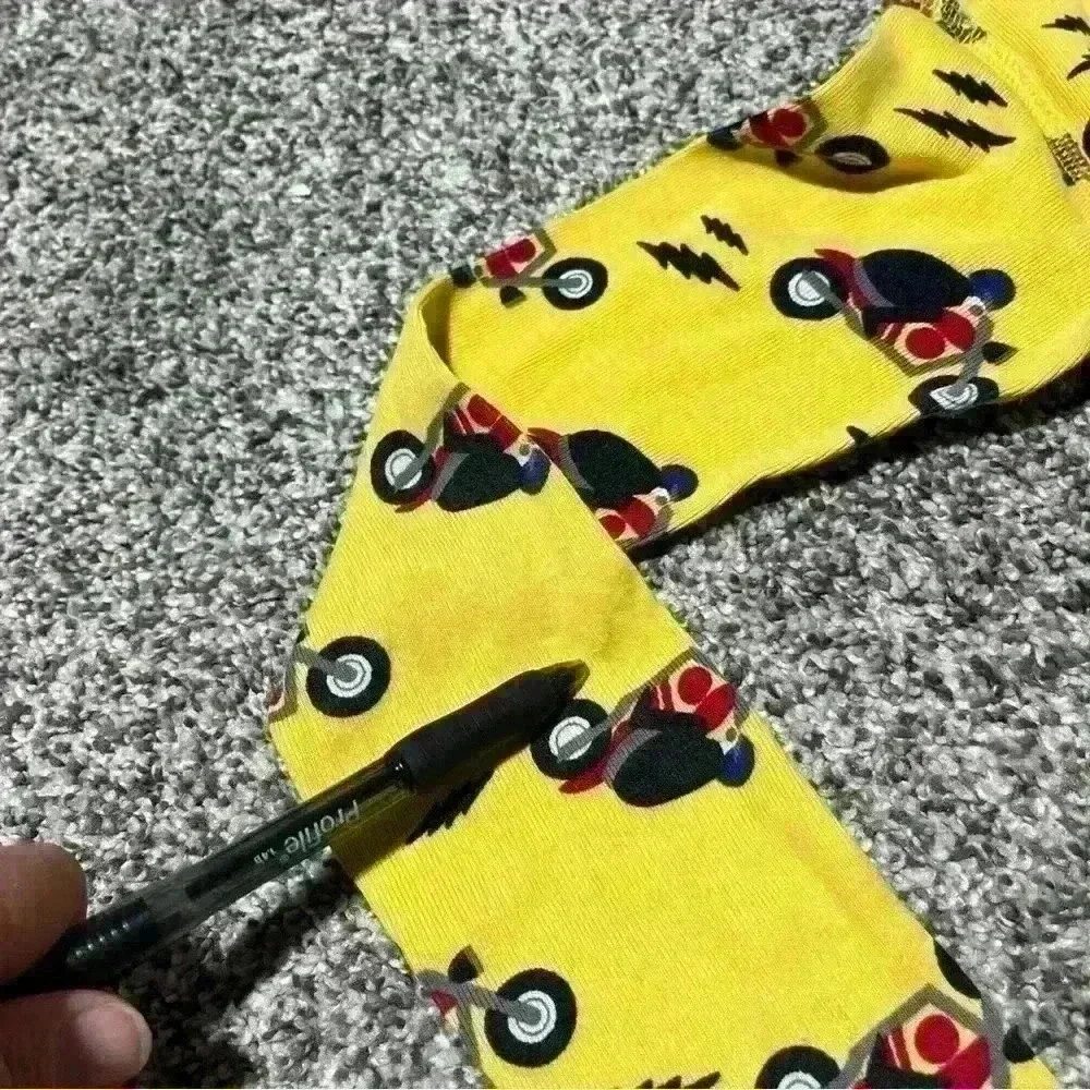 Hanna Andersson Bolt Motorcycle Print Yellow Pajama Top Only  Sz 8 US 130cm Note